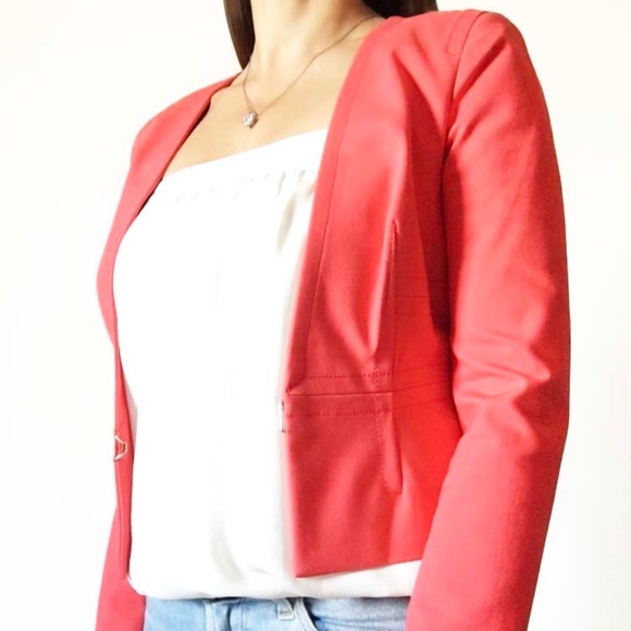 MARCIANO Bright Coral Bolero Blazer  NWOT - Picture 3 of 13